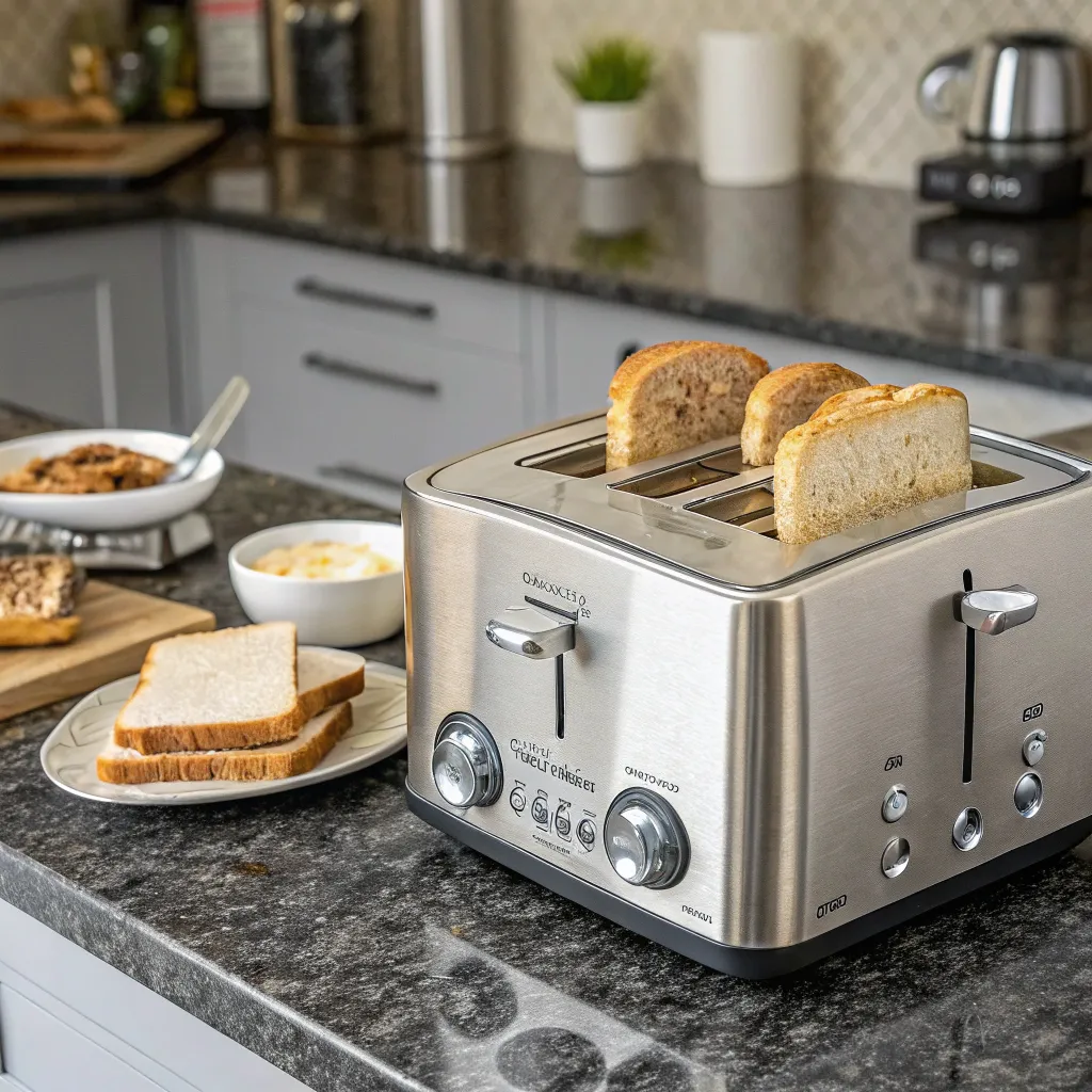 Stylish kitchen toaster with multiple settings